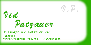 vid patzauer business card